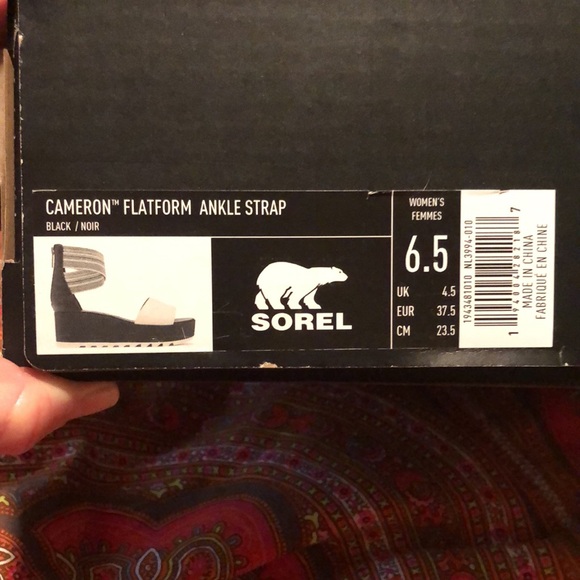 Sorel WOMEN'S CAMERON™ FLATFORM ANKLE STRAP WEDGE SANDAL sz 6.5 - Picture 7 of 13